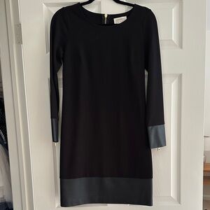 Sail to Sable Black Dress with Leather Details